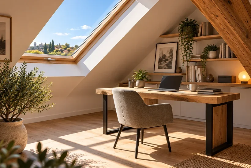 bureau dans les combles