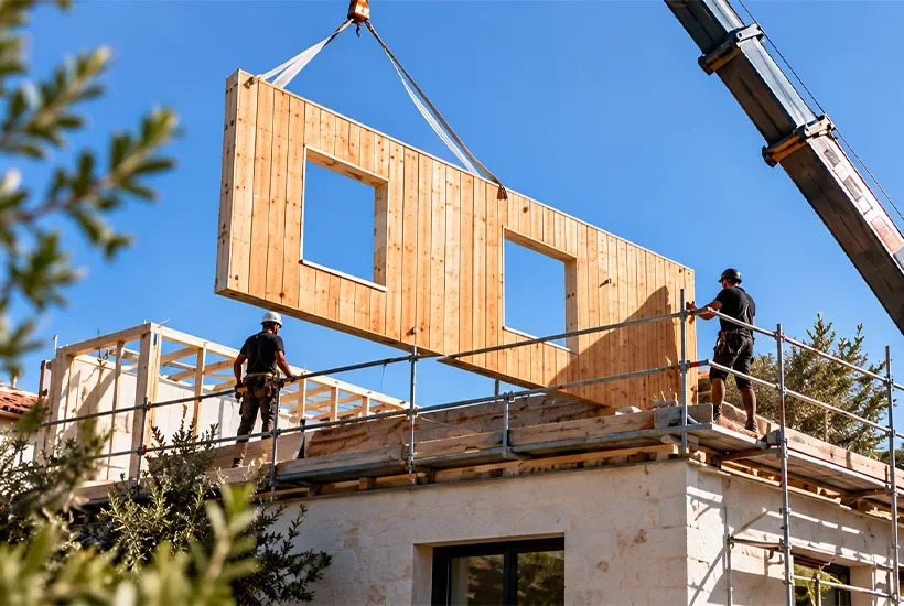 travaux de surelevation de maison en bois